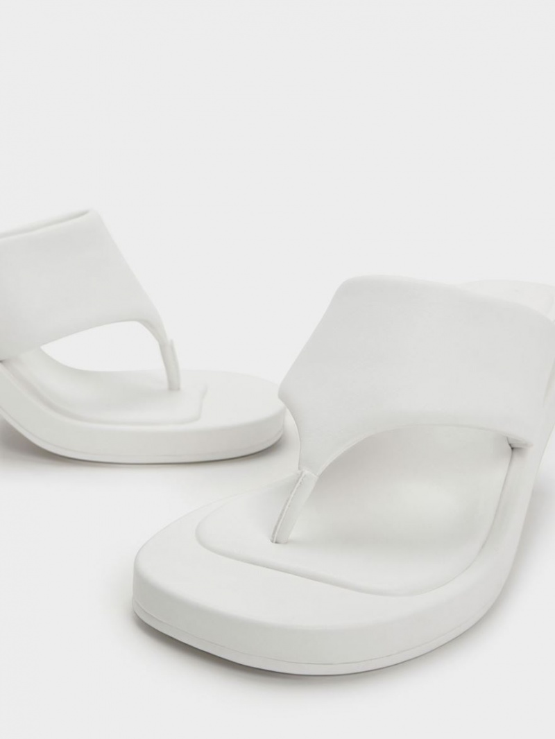 σανδαλια με τακουνι Charles And Keith Noemi Spool ασπρα | 27946-QDTA