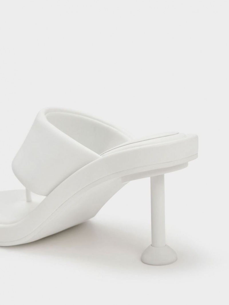 σανδαλια με τακουνι Charles And Keith Noemi Spool ασπρα | 27946-QDTA