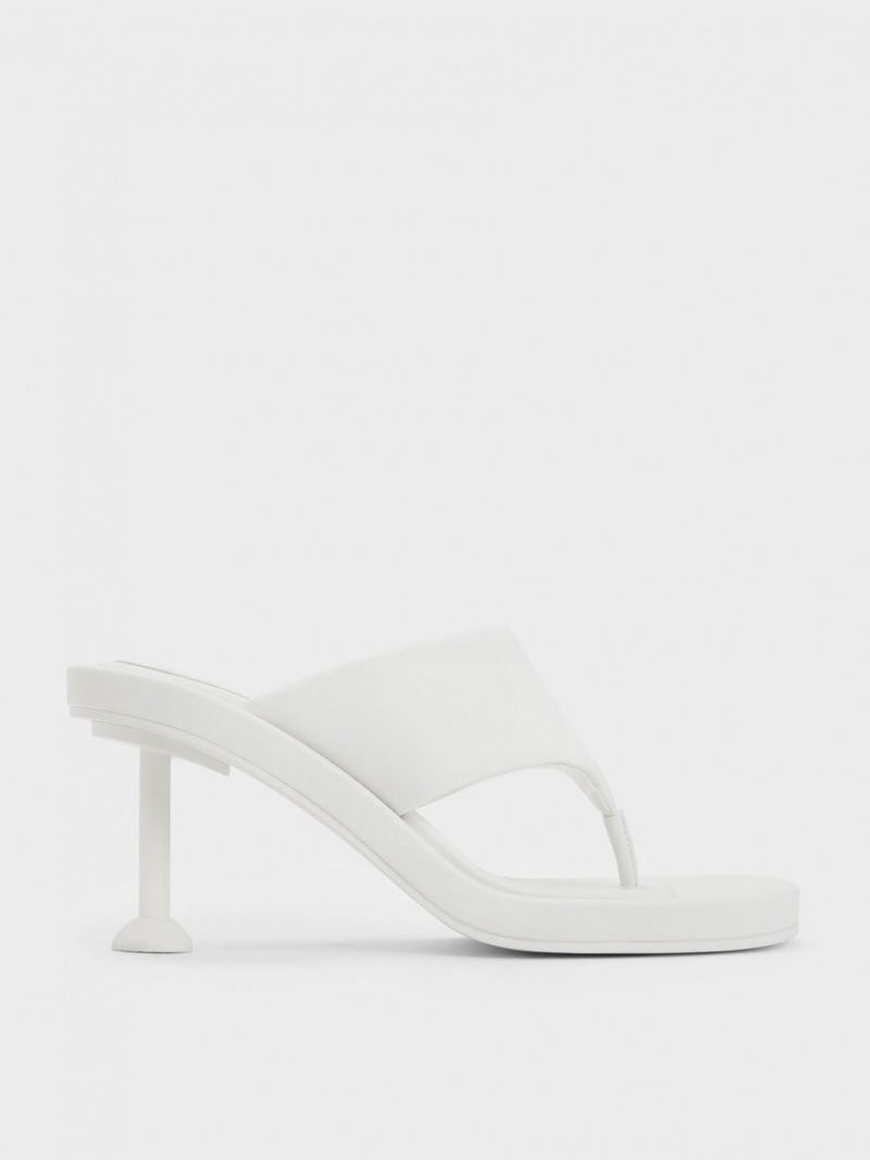 σανδαλια με τακουνι Charles And Keith Noemi Spool ασπρα | 27946-QDTA