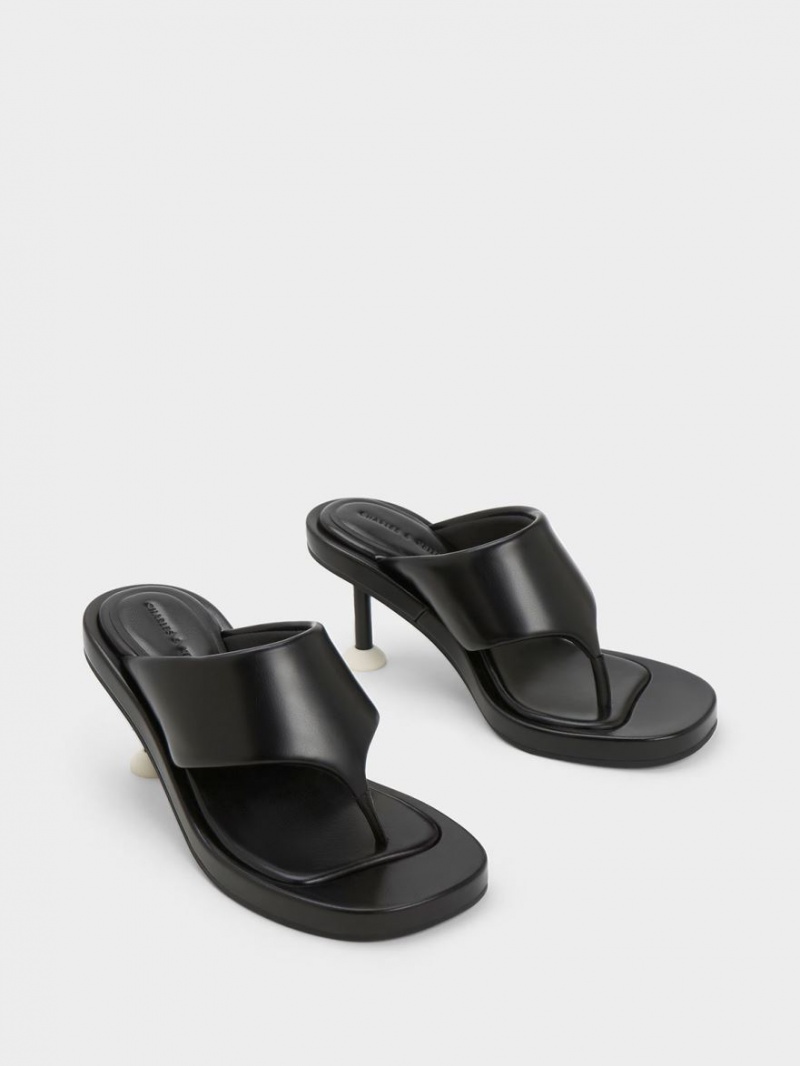 σανδαλια με τακουνι Charles And Keith Noemi Spool μαυρα | 91587-RZAY