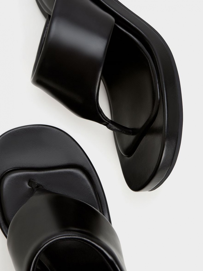 σανδαλια με τακουνι Charles And Keith Noemi Spool μαυρα | 91587-RZAY