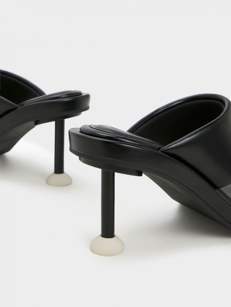 σανδαλια με τακουνι Charles And Keith Noemi Spool μαυρα | 91587-RZAY
