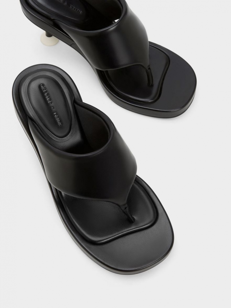 σανδαλια με τακουνι Charles And Keith Noemi Spool μαυρα | 91587-RZAY