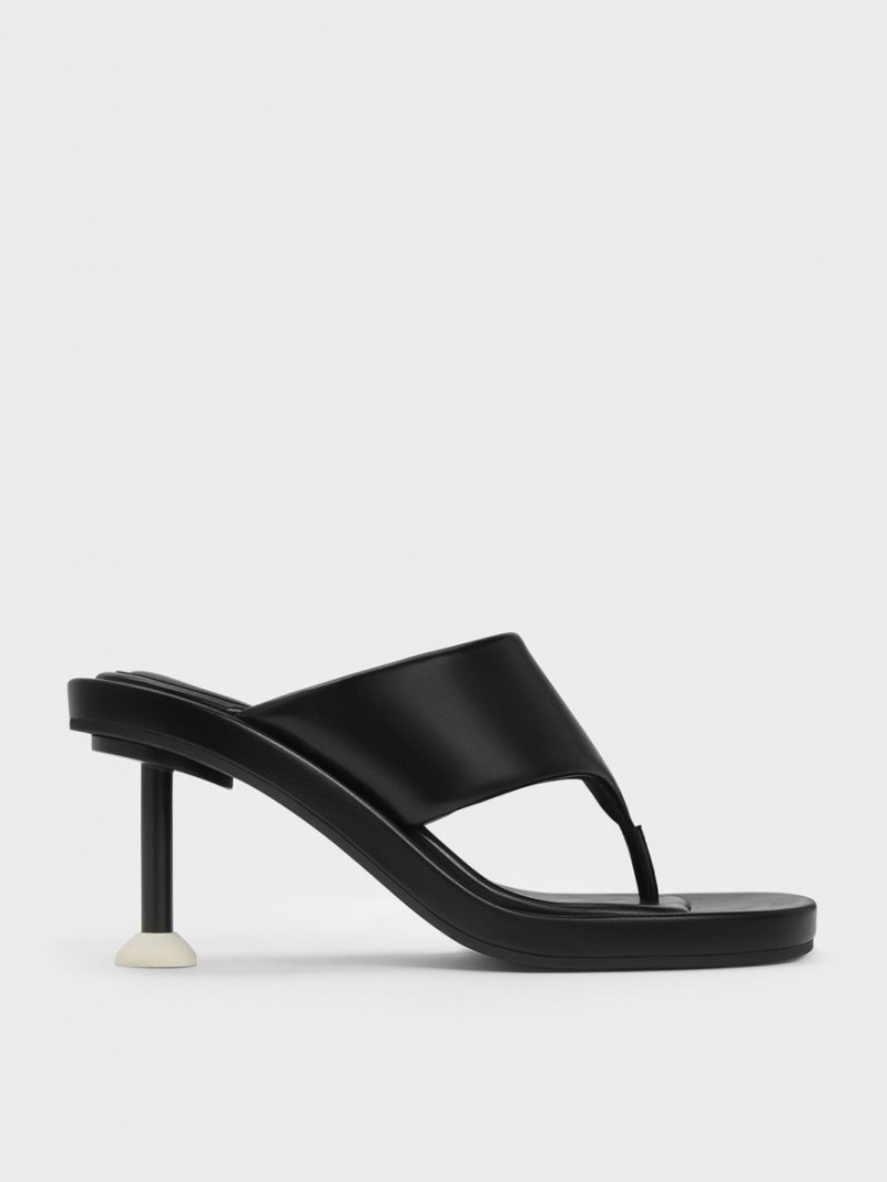 σανδαλια με τακουνι Charles And Keith Noemi Spool μαυρα | 91587-RZAY