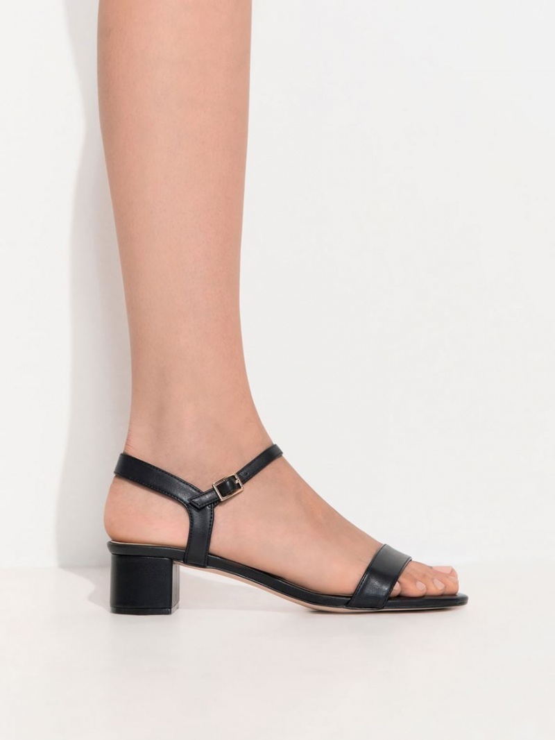 σανδαλια με τακουνι Charles And Keith Open-toe μαυρα | 13092-DMNZ