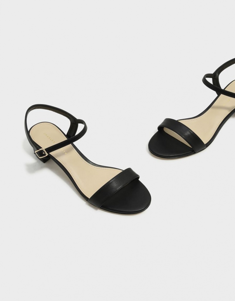 σανδαλια με τακουνι Charles And Keith Open-toe μαυρα | 13092-DMNZ