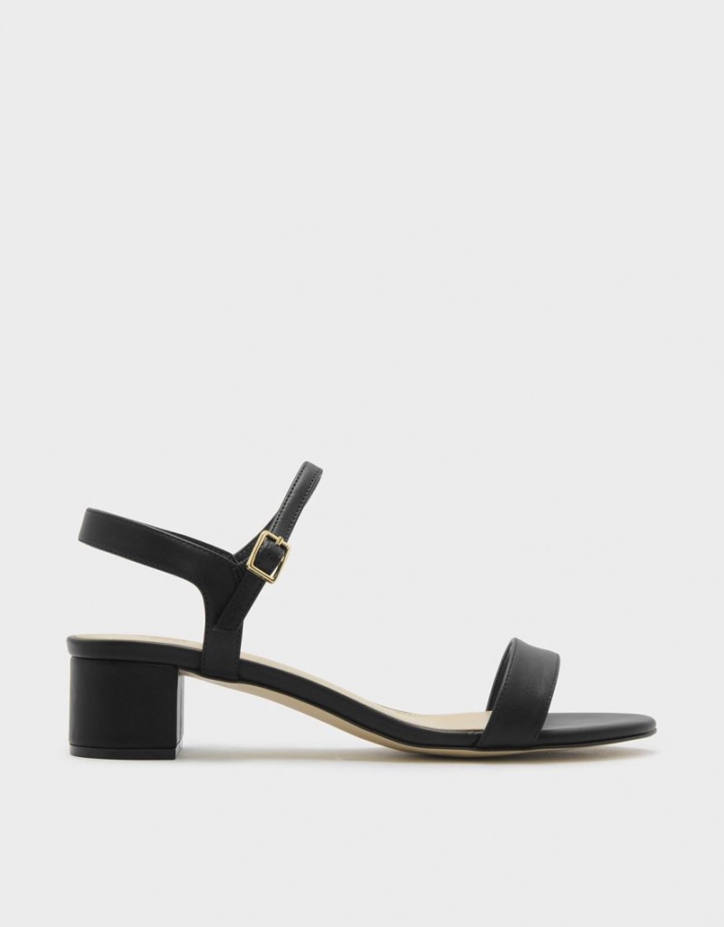 σανδαλια με τακουνι Charles And Keith Open-toe μαυρα | 13092-DMNZ