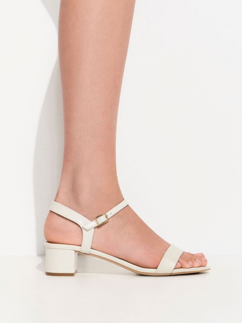 σανδαλια με τακουνι Charles And Keith Open-toe κρέμα | 60872-JFPT