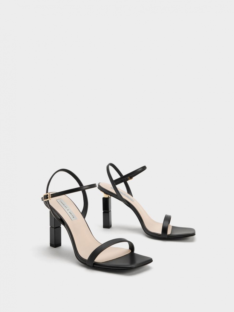 σανδαλια με τακουνι Charles And Keith Sculptural μαυρα | 36159-AQJR