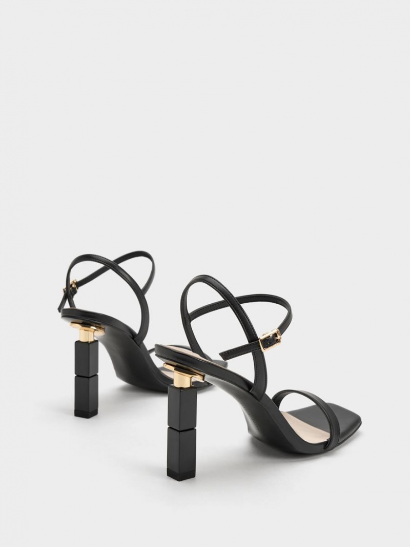 σανδαλια με τακουνι Charles And Keith Sculptural μαυρα | 36159-AQJR