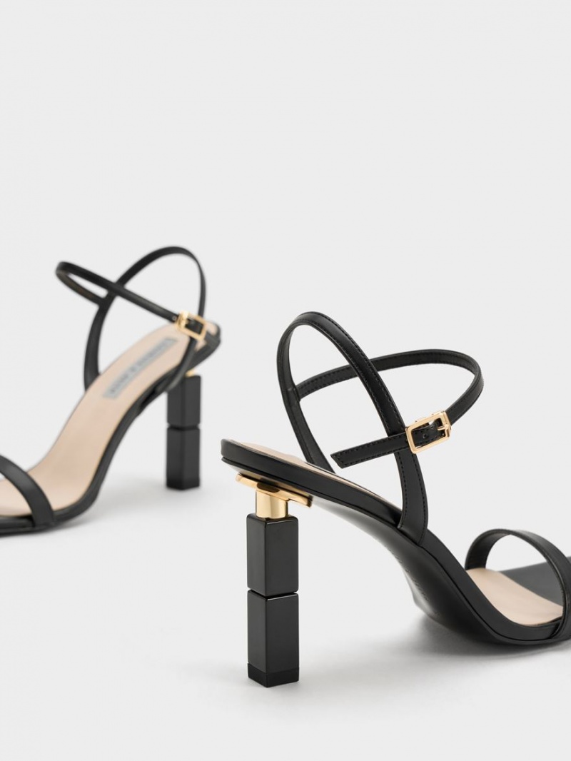 σανδαλια με τακουνι Charles And Keith Sculptural μαυρα | 36159-AQJR