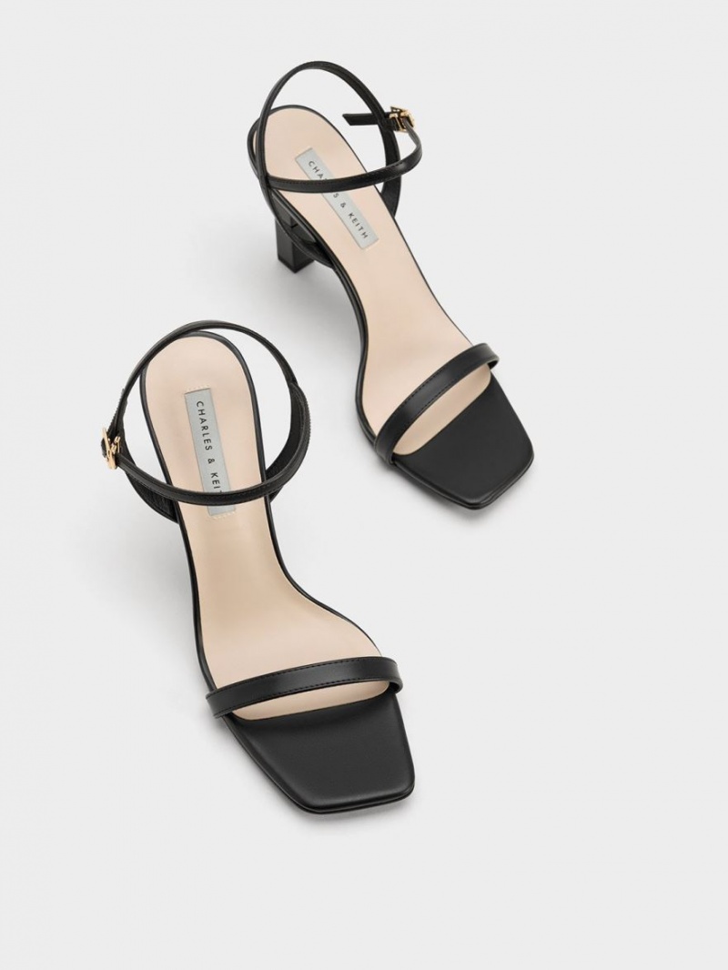 σανδαλια με τακουνι Charles And Keith Sculptural μαυρα | 36159-AQJR