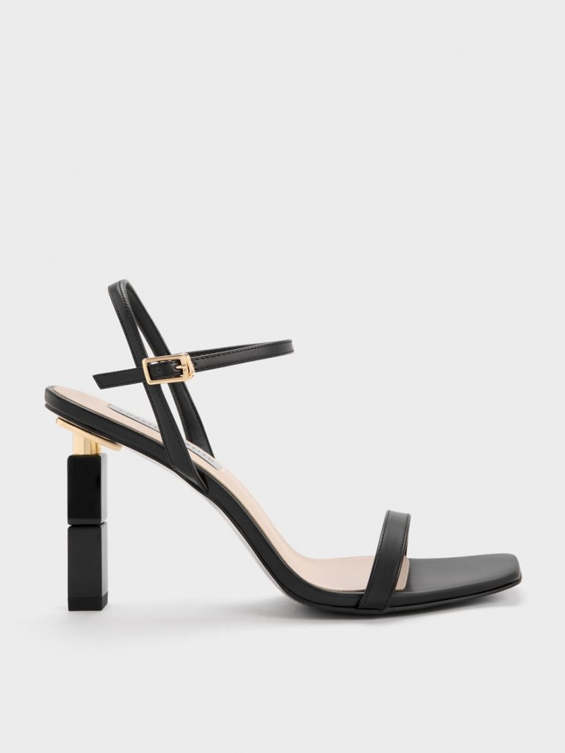σανδαλια με τακουνι Charles And Keith Sculptural μαυρα | 36159-AQJR