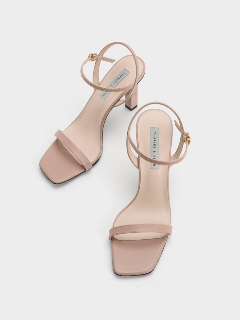 σανδαλια με τακουνι Charles And Keith Sculptural Μπεζ | 97286-JHIR