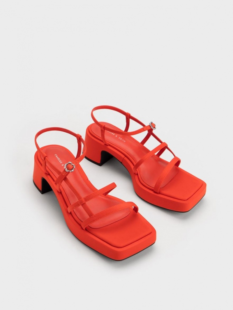 Σανδάλια Με Λουριά Charles And Keith Selene Flower-πόρπης κοκκινα | 53694-RDKZ