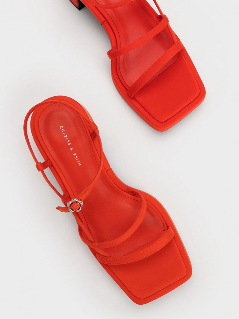 Σανδάλια Με Λουριά Charles And Keith Selene Flower-πόρπης κοκκινα | 53694-RDKZ