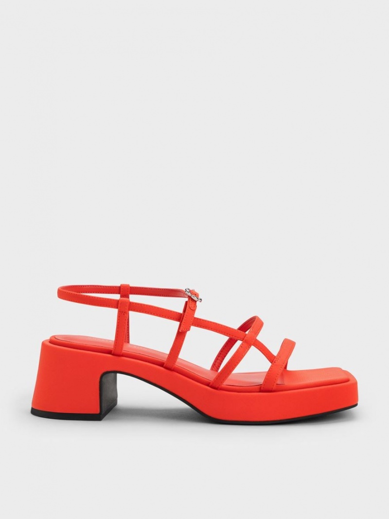 Σανδάλια Με Λουριά Charles And Keith Selene Flower-πόρπης κοκκινα | 53694-RDKZ