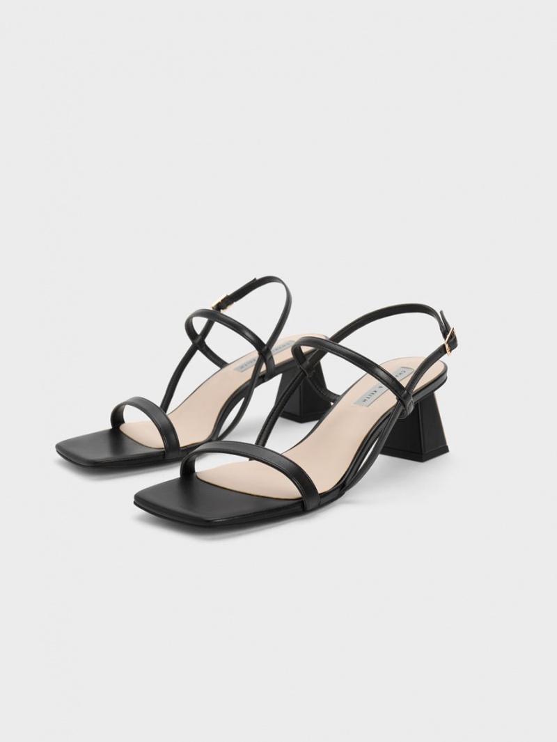 Σανδάλια Με Λουριά Charles And Keith Square-toe μαυρα | 67045-OTIL