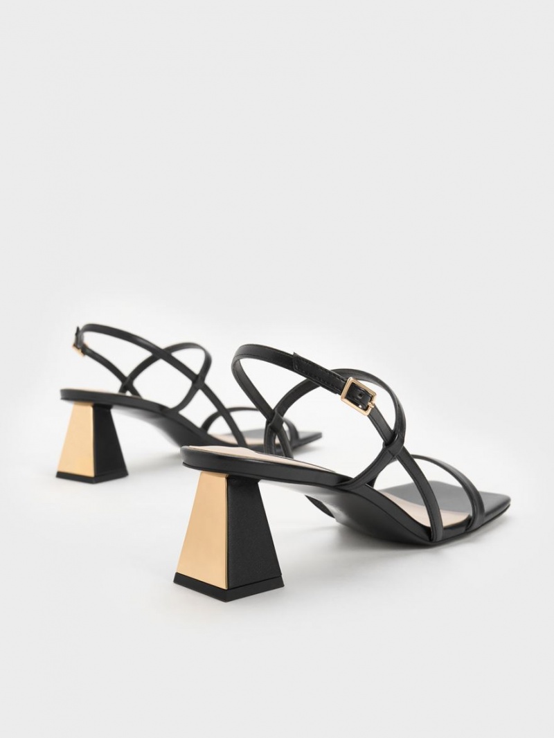 Σανδάλια Με Λουριά Charles And Keith Square-toe μαυρα | 67045-OTIL