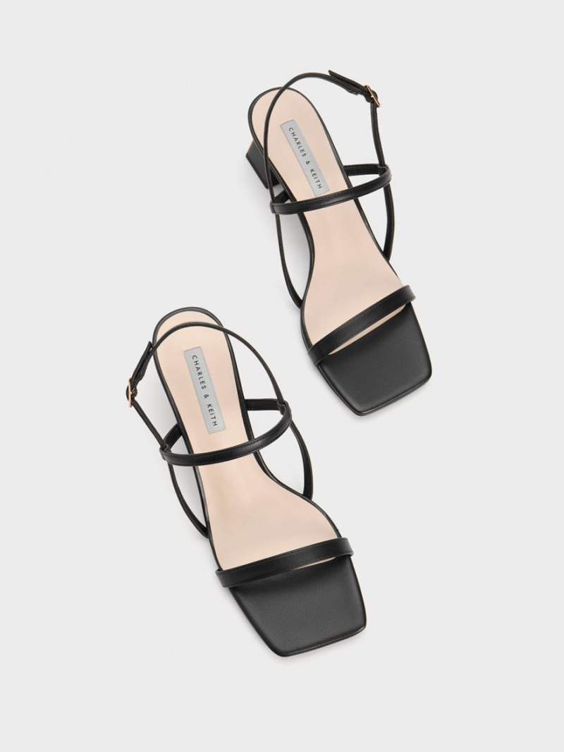 Σανδάλια Με Λουριά Charles And Keith Square-toe μαυρα | 67045-OTIL