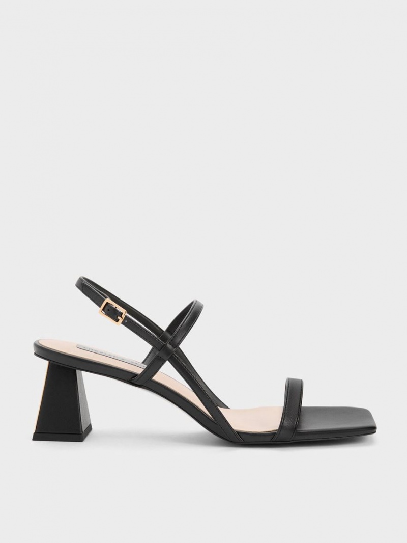Σανδάλια Με Λουριά Charles And Keith Square-toe μαυρα | 67045-OTIL