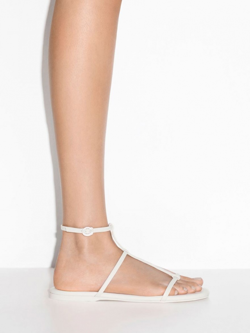 Σανδάλια Με Λουριά Charles And Keith T-Bar Ankle ασπρα | 51230-TXKW