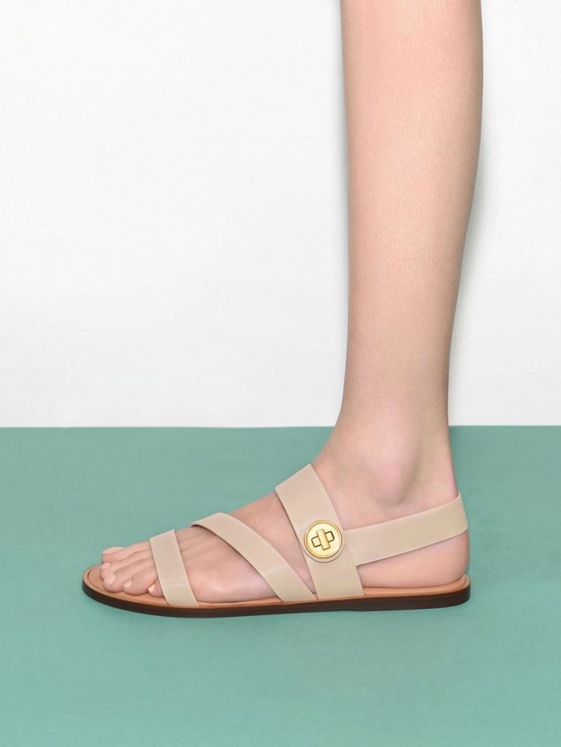 Σανδάλια Με Λουριά Charles And Keith Yara Asymmetric Μπεζ | 07253-EWTM