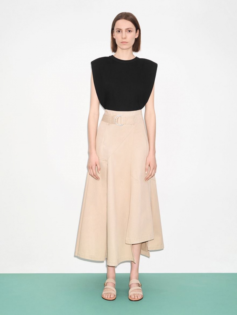 Σανδάλια Με Λουριά Charles And Keith Yara Asymmetric Μπεζ | 07253-EWTM