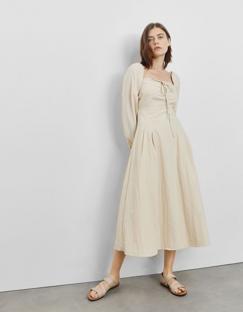 Σανδάλια Με Λουριά Charles And Keith Yara Asymmetric Μπεζ | 07253-EWTM