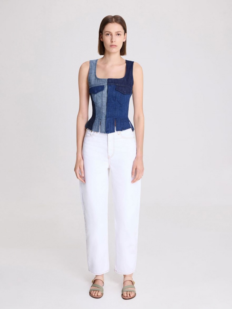 Σανδάλια Με Λουριά Charles And Keith Yara Two-Tone Asymmetric Μπεζ | 72405-TJYE