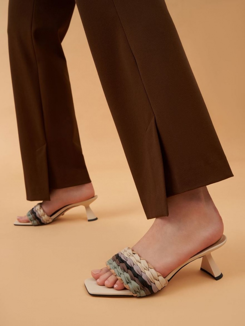 σανδαλια με τακουνι Charles And Keith Πλισέ Sculptural Πολύχρωμο | 81975-NRLB