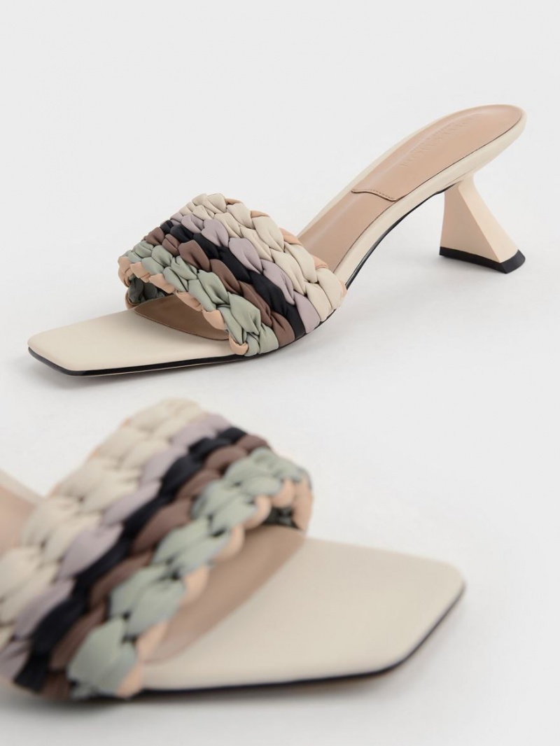 σανδαλια με τακουνι Charles And Keith Πλισέ Sculptural Πολύχρωμο | 81975-NRLB