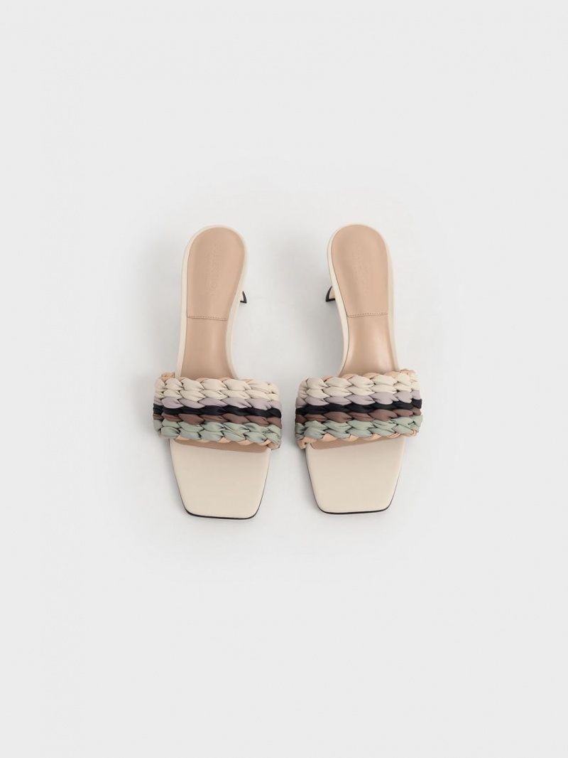σανδαλια με τακουνι Charles And Keith Πλισέ Sculptural Πολύχρωμο | 81975-NRLB