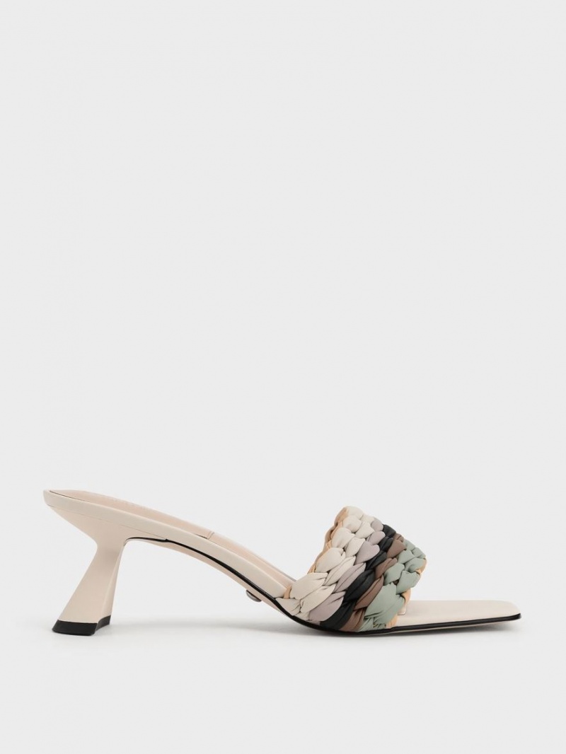 σανδαλια με τακουνι Charles And Keith Πλισέ Sculptural Πολύχρωμο | 81975-NRLB