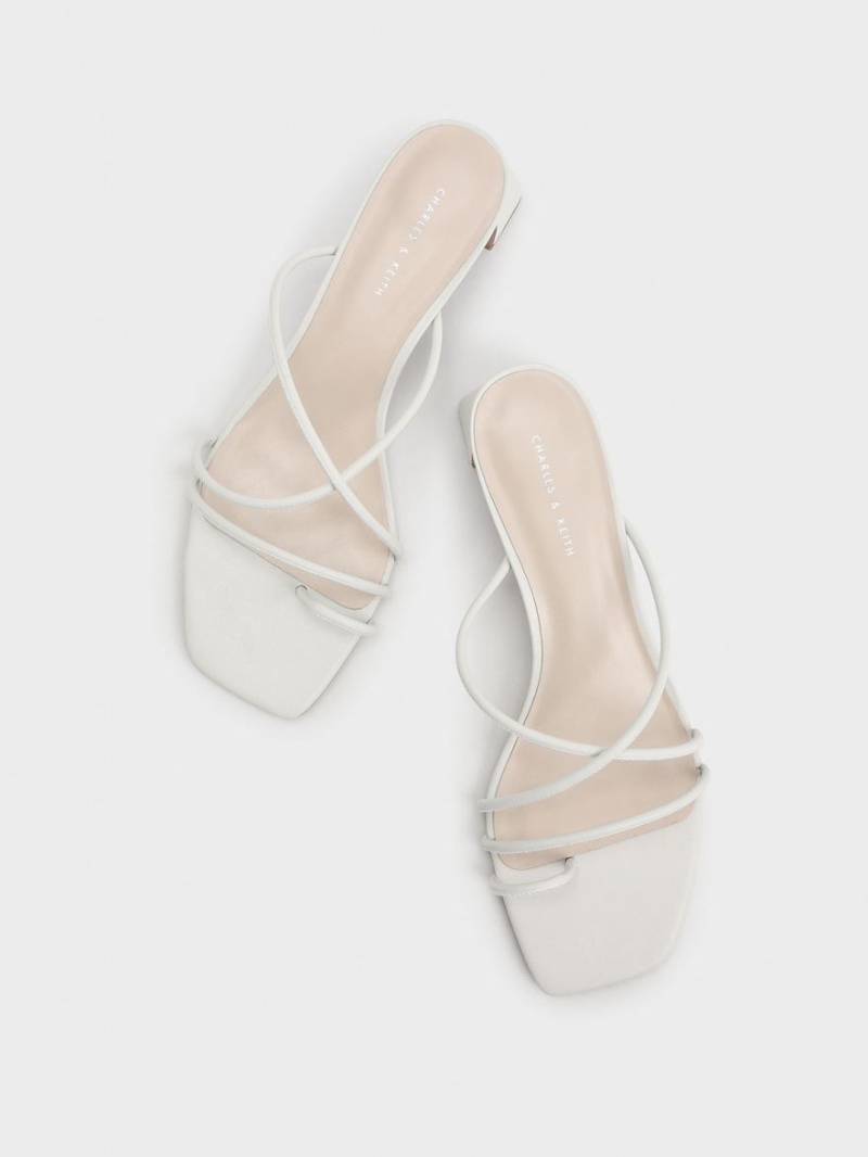 σανδαλια με τακουνι Charles And Keith strappy toe Ring ασπρα | 06498-QCRV