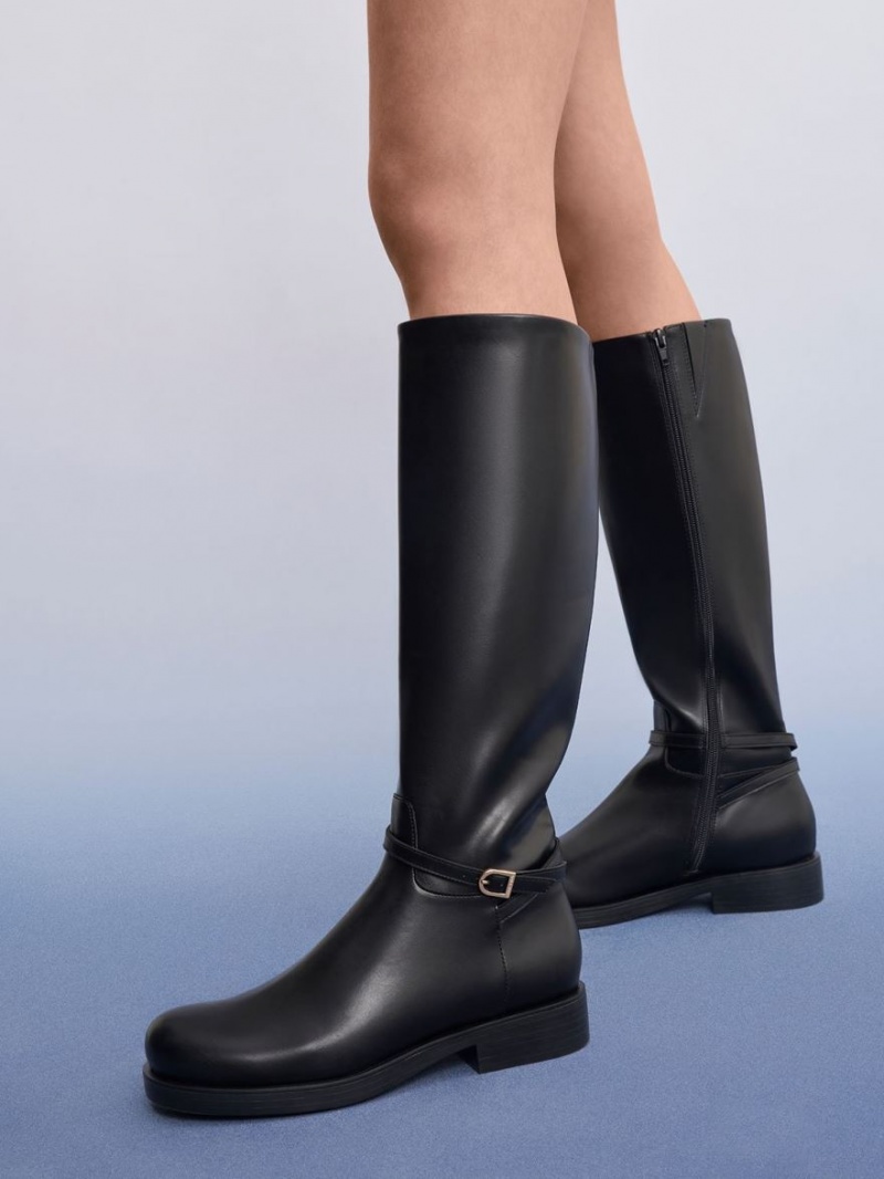 μποτεσ μεχρι το γονατο Charles And Keith Belted μαυρα | 64238-ZWOB