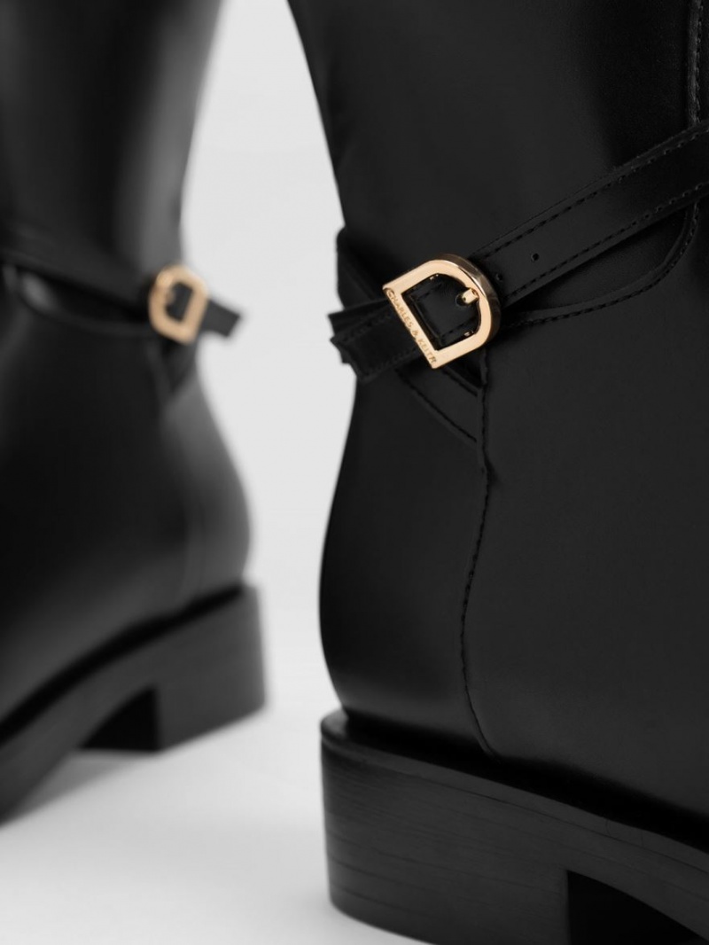 μποτεσ μεχρι το γονατο Charles And Keith Belted μαυρα | 64238-ZWOB