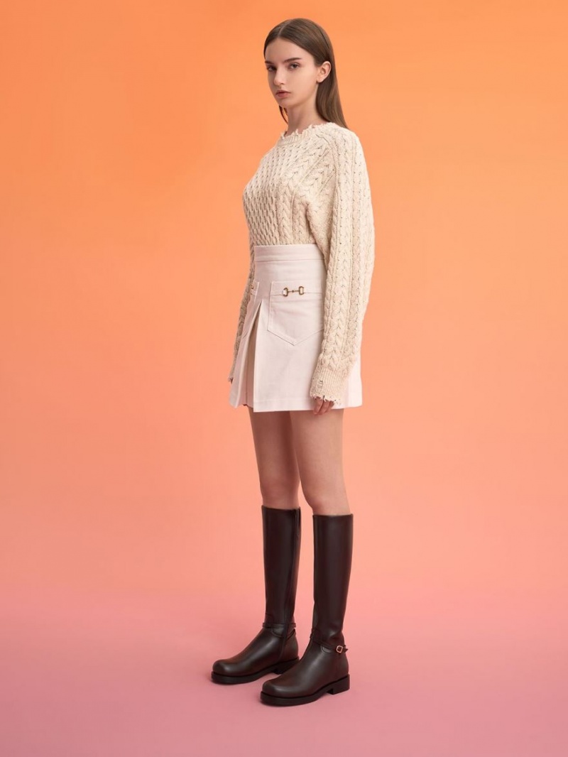 μποτεσ μεχρι το γονατο Charles And Keith Belted σκούρο καφε | 92845-IHAO