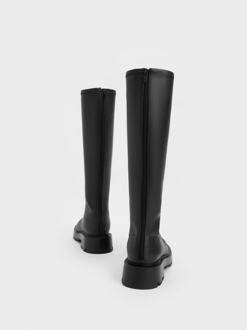 μποτεσ μεχρι το γονατο Charles And Keith Block Heel μαυρα | 64309-DRQC