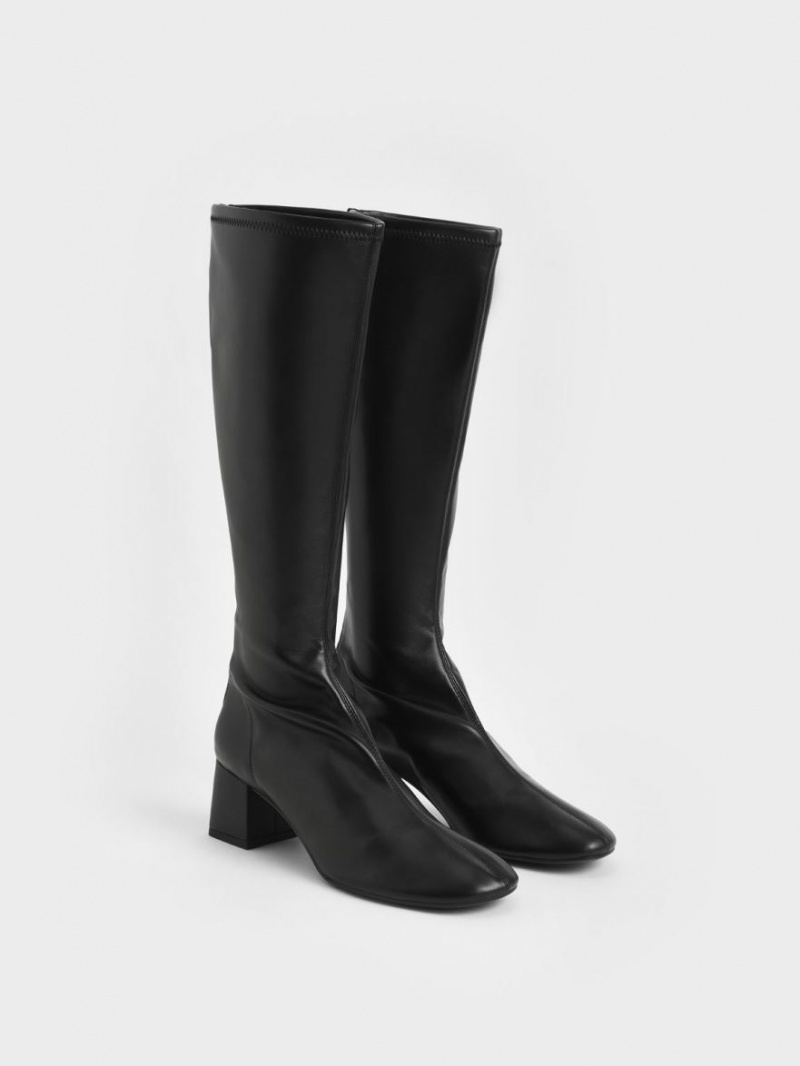 μποτεσ μεχρι το γονατο Charles And Keith Block Heel μαυρα | 89761-PVZO