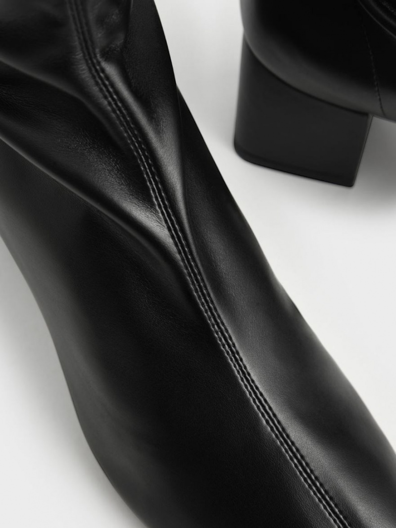 μποτεσ μεχρι το γονατο Charles And Keith Block Heel μαυρα | 89761-PVZO