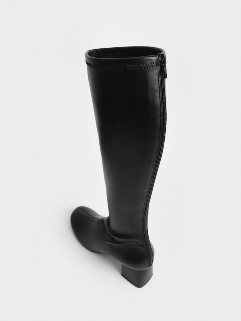 μποτεσ μεχρι το γονατο Charles And Keith Block Heel μαυρα | 89761-PVZO