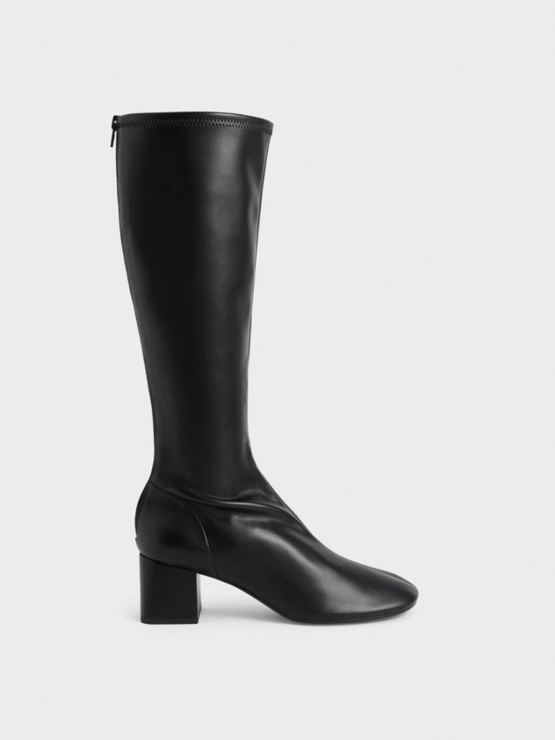 μποτεσ μεχρι το γονατο Charles And Keith Block Heel μαυρα | 89761-PVZO