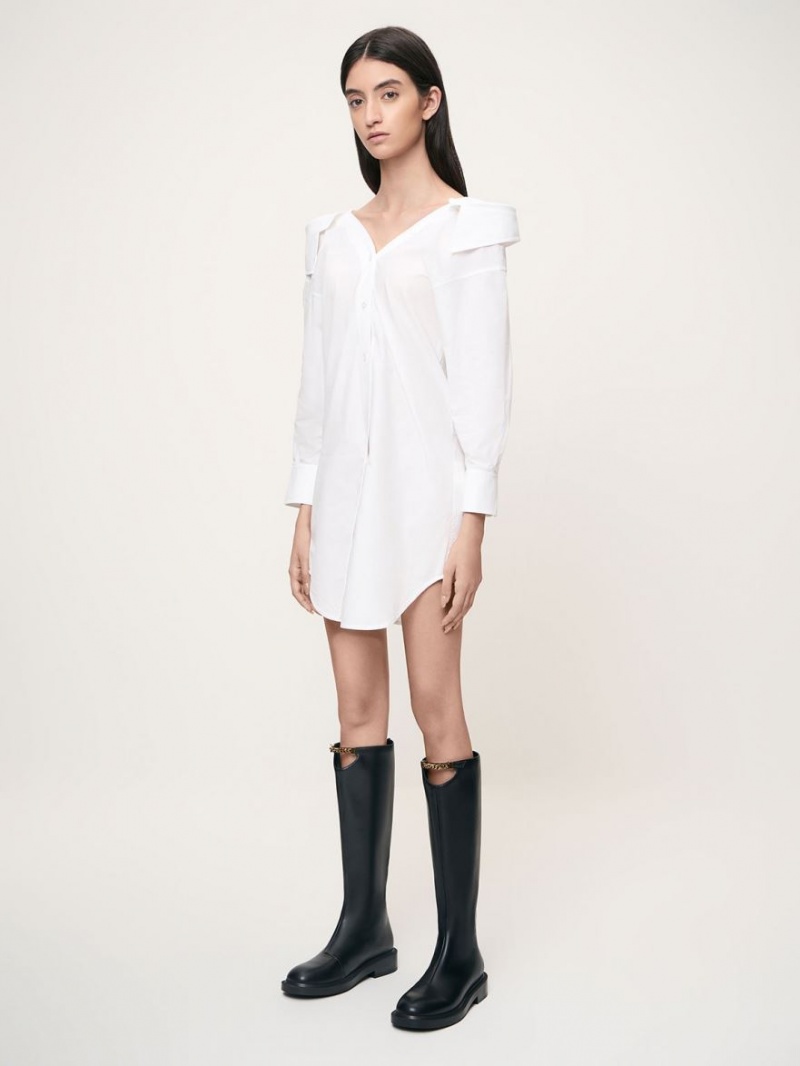 μποτεσ μεχρι το γονατο Charles And Keith Chain-Link Cut-Out μαυρα | 74289-IRHP