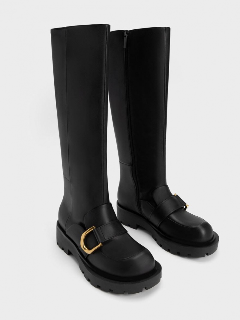 μποτεσ μεχρι το γονατο Charles And Keith Gabine Loafer μαυρα | 79802-XKPR