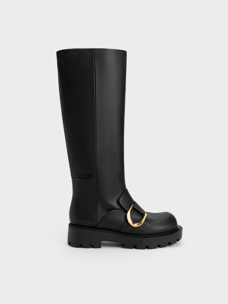 μποτεσ μεχρι το γονατο Charles And Keith Gabine Loafer μαυρα | 79802-XKPR