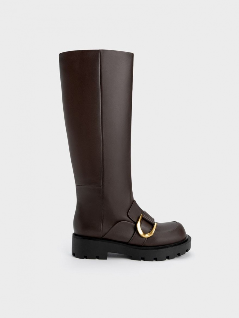 μποτεσ μεχρι το γονατο Charles And Keith Gabine Loafer σκούρο καφε | 92431-YIXO
