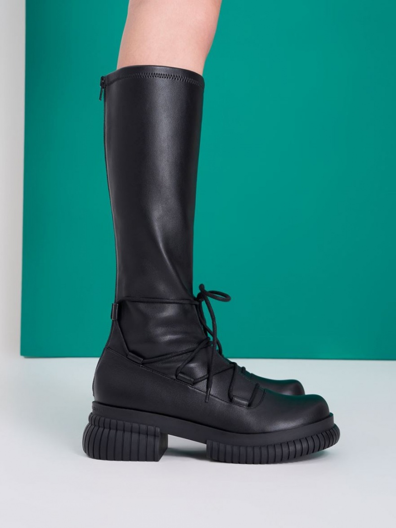 μποτεσ μεχρι το γονατο Charles And Keith Tie-Around μαυρα | 59816-BSMX