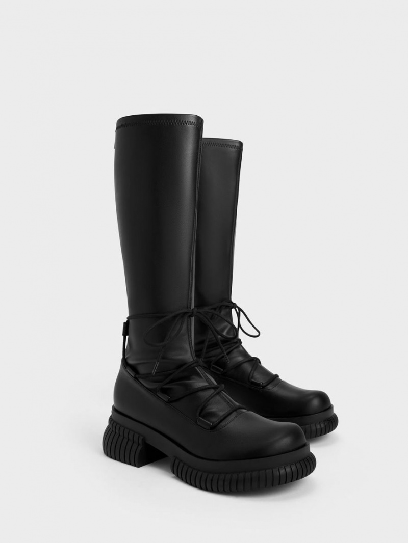 μποτεσ μεχρι το γονατο Charles And Keith Tie-Around μαυρα | 59816-BSMX