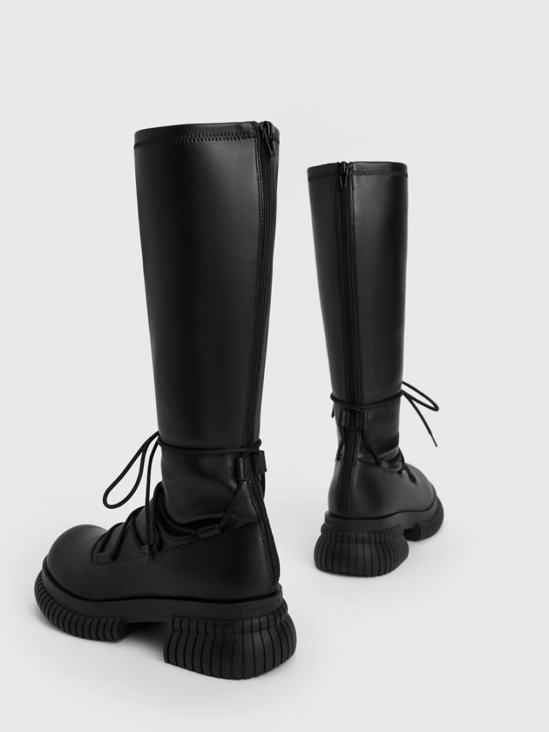 μποτεσ μεχρι το γονατο Charles And Keith Tie-Around μαυρα | 59816-BSMX
